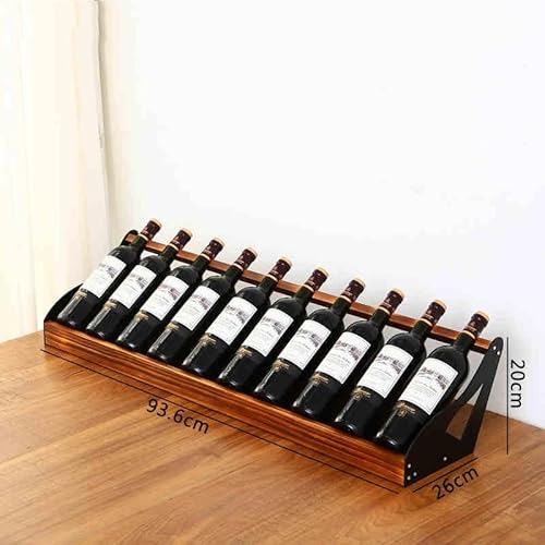 OOPDNEGAK Weinflaschenhalter, Stützregale Aus Metall Und Holz, Tischhalter for Küche/Bar, Arbeitsplatte Und Freistehender Weinaufbewahrungs-Organizer(93.6 * 26 * 20CM) von OOPDNEGAK