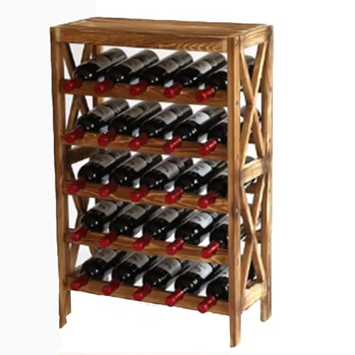 OOPDNEGAK Weinregal - Bodenstehender Weinkühler, Massivholz-Vitrinenschrank, Landing Display Stand, Wine Organizer Storage Shelf for Household/Bar/Counte(B,54 * 26 * 83cm) von OOPDNEGAK