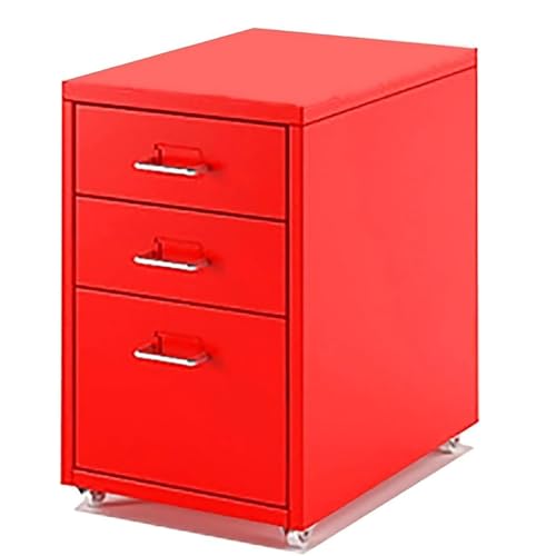 Schubladenbox Aktenschrank Aus Stahl Mit 3 Schubladen – Aktenschrank Aus Kaltgewalztem Stahl for Unter Den Schreibtisch, Aktenordner Im Legal-/Letter-Format, Rollen Und Standfüße, Vormontiert(C) von OOPDNEGAK