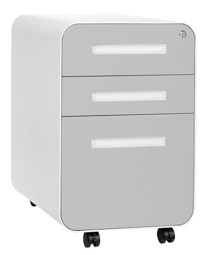 Schubladenbox Aktenschrank Aus Stahl Mit 3 Schubladen Und Schloss – Aktenschrank Aus Kaltgewalztem Stahl for Unter Den Schreibtisch, Aktenordner Im Legal-/Letter-Format, Rollen Und Standfüße(B) von OOPDNEGAK