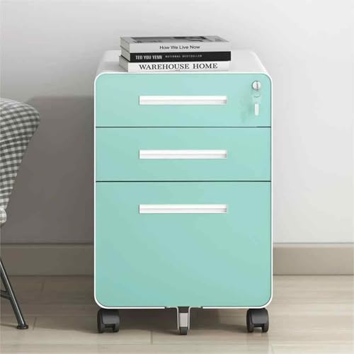 Schubladenbox Aktenschrank Aus Stahl Mit 3 Schubladen Und Schloss – Aktenschrank Aus Kaltgewalztem Stahl for Unter Den Schreibtisch, Aktenordner Im Legal-/Letter-Format, Rollen Und Standfüße(D) von OOPDNEGAK