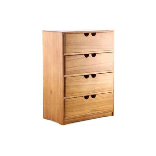 Schubladenbox Mehrschichtiger Desktop-Aktenschrank, Aufbewahrungsbox Aus Holz Mit Schubladen for Bürobedarf/Zubehör(26 * 16 * 37.8cm) von OOPDNEGAK