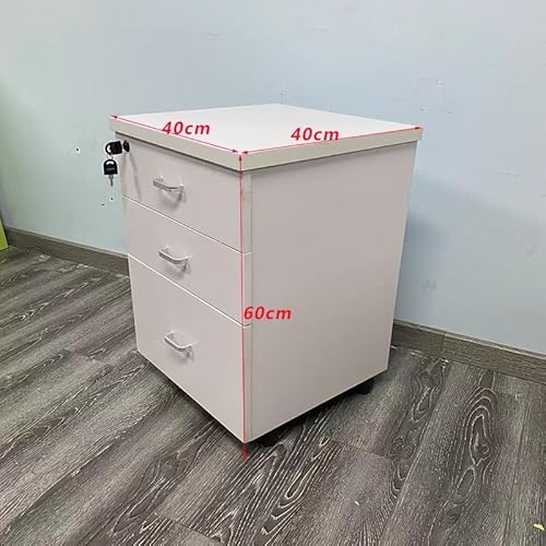 Schubladenbox Schreibtisch-Aktenschrank Mit 3 Schubladen – Aktenaufbewahrungsbox Aus Holz Mit Schloss Unter Dem Schreibtisch, Dokumenten-Organizer Mit Rädern, Aufbewahrungsschrank Mit Kippschutz(D) von OOPDNEGAK