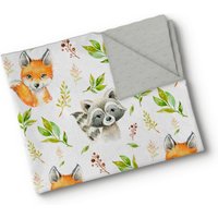 Minky-Decke Mit Minky-Waschbär- Und Fuchsmuster - Kissenbezug Spannbettlaken Bettwäsche Minky-Decke Mit Minky-Waschbär- Und Fuchsmuster - Kissenbezug Spannbettlaken Bettwäsche von OOPSbb