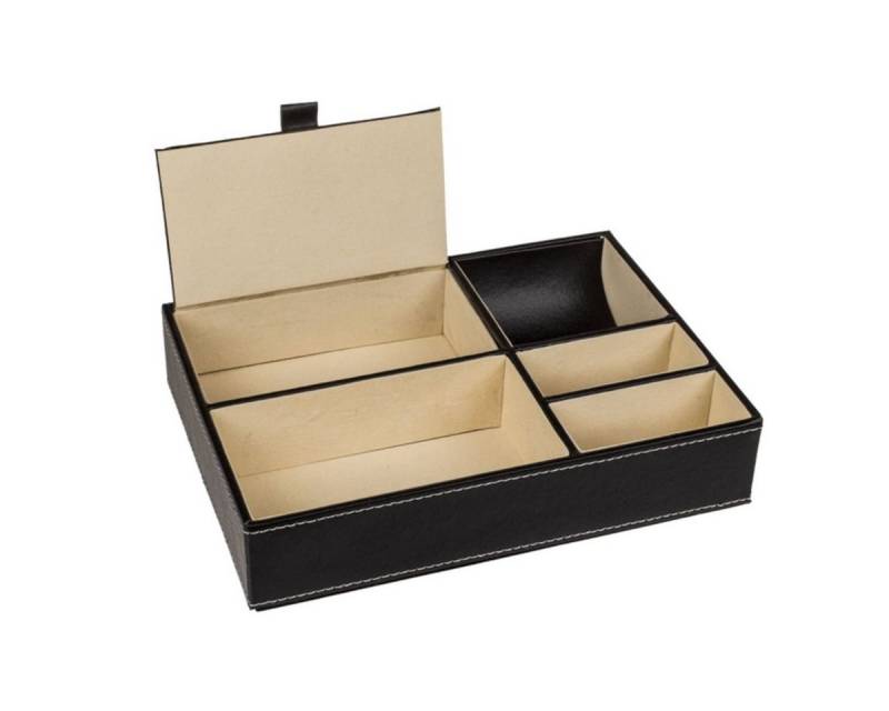 OOTB Stapelbox Utensilien-Organizer aus Kunstleder Schmuckschatulle ca. 25 x 18 cm, 5 Fächer von OOTB