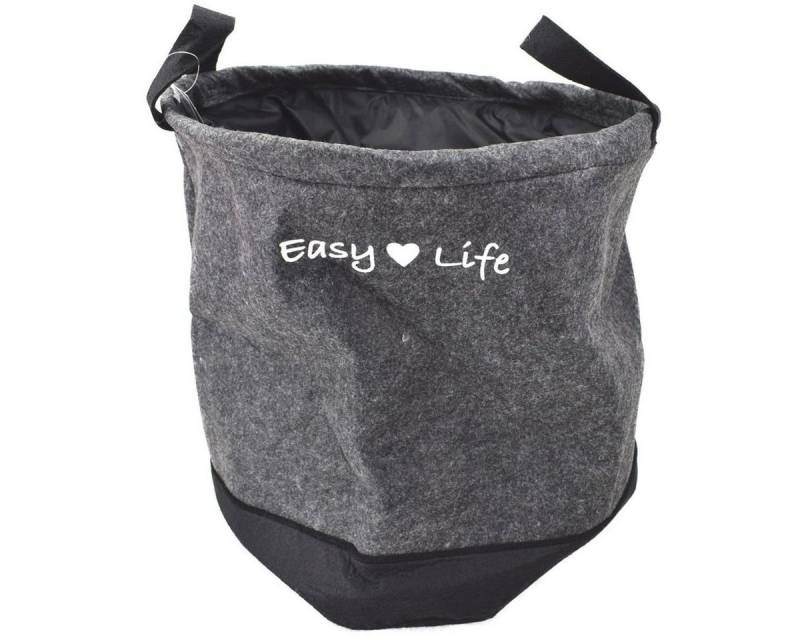 OOTB Wäschekorb Wäschekorb Easy Life Wäschesack grau Wäschetonne Filz Wäschesammler, mit eingenähtem Innensack von OOTB