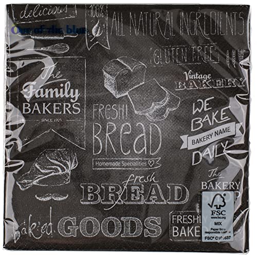 ootb Urban Baker Papierservietten, moderner und einzigartiger Stil, Größe: 33 x 33 cm, 20 Stück mit 3 Schichten Stoff, mehrfarbig, nicht anwendbar ootb Urban Baker Papierservietten, moderner und einzigartiger Stil, Größe: 33 x 33 cm, 20 Stück mit 3 Schichten Stoff, mehrfarbig, nicht anwendbar von ootb
