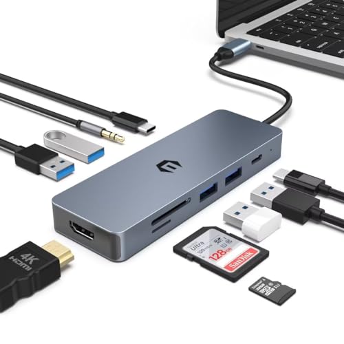 OOTDAY USB C Hub, 10 in 1 USB C Hub HDMI mit 4K HDMI Ausgang, TF Kartenleser, USB C Multiport für MacBook Pro/Air, Chromebook, Thinkpad, Laptop und mehr Type C Geräte OOTDAY USB C Hub, 10 in 1 USB C Hub HDMI mit 4K HDMI Ausgang, TF Kartenleser, USB C Multiport für MacBook Pro/Air, Chromebook, Thinkpad, Laptop und mehr Type C Geräte von OOTDAY