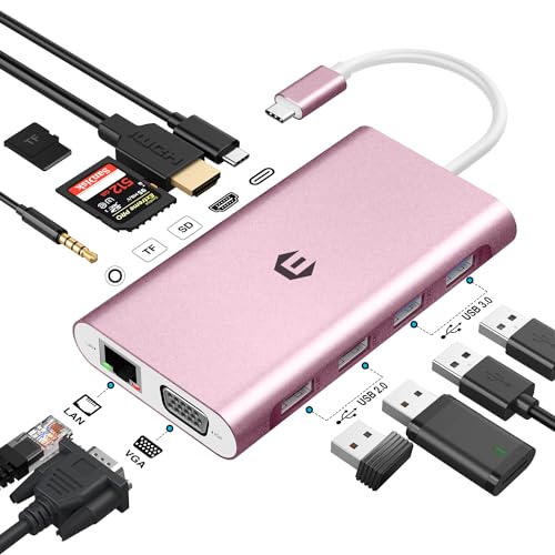 OOTDAY USB C Hub, 11 in 1 USB C Adapter mit Vga, 3.5MM Audio, 4 USB A, USB C Docking Station für MacBook Pro, Surface Pro and Type C Devices OOTDAY USB C Hub, 11 in 1 USB C Adapter mit Vga, 3.5MM Audio, 4 USB A, USB C Docking Station für MacBook Pro, Surface Pro and Type C Devices von OOTDAY