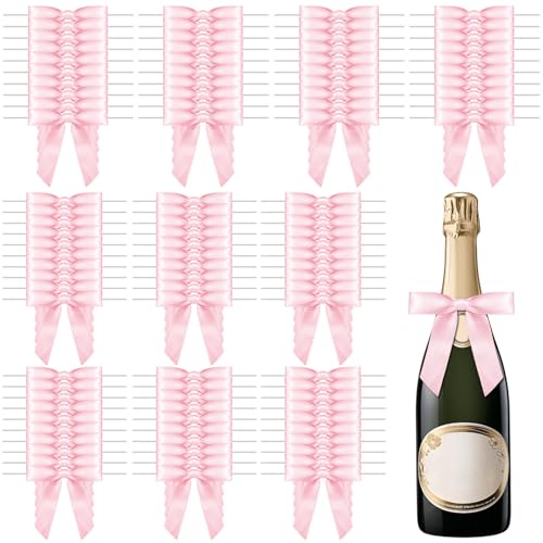 OOTSR 100 Stück Schleifen, Geschenkschleifen Hochzeit, Rosa Schleifen zum Basteln, Schleifen Geschenk Deko für Hochzeit Deko, DIY Basteln, Hochzeitdeko, Haar Bogen, Geschenkenverpackung von OOTSR
