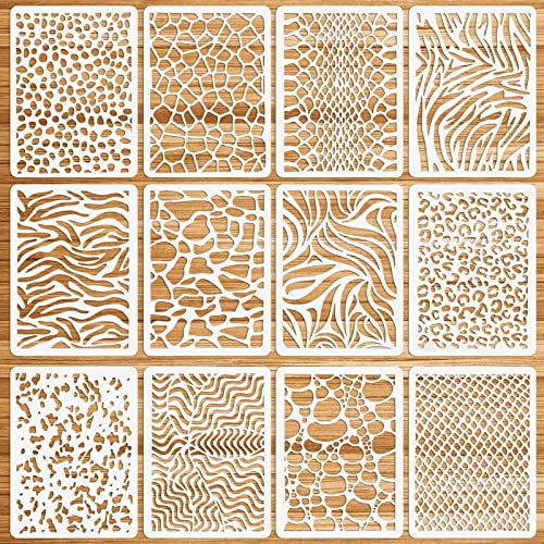 OOTSR 12 Stück Schablonen Set, 15x21cm Schablonen zum Malen Wiederverwendbar Kunststoff Schablonen Vorlagen für Holz, Boden, Möbel Wandgestaltung Deko, DIY Scrapbooking Handwerk von OOTSR