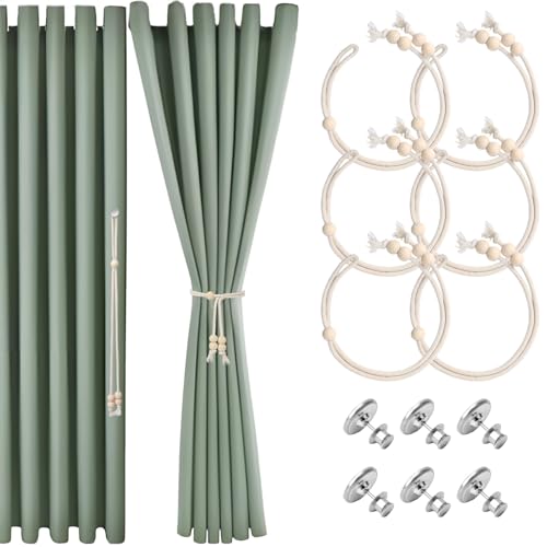 OOTSR 6 Stück Vorhang Raffhalter, 44cm Gardinenhalter mit Taste, Boho Gardinen Raffhalter für Vorhänge, Curtain Rope Buckle Handgestrickte für Haus Büro Wohnzimmer Schlafzimmer Deko OOTSR 6 Stück Vorhang Raffhalter, 44cm Gardinenhalter mit Taste, Boho Gardinen Raffhalter für Vorhänge, Curtain Rope Buckle Handgestrickte für Haus Büro Wohnzimmer Schlafzimmer Deko von OOTSR