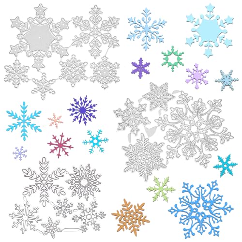 OOTSR 16 Stk Schneeflocken-Stanzschablone DIY, Weihnachts Stanzformen Schablonen für Scrapbooking Fotoalbum Dekor Karten, Schneidebrett aus Metall, Prägung Papier Stanzen mit Wintermotiv OOTSR 16 Stk Schneeflocken-Stanzschablone DIY, Weihnachts Stanzformen Schablonen für Scrapbooking Fotoalbum Dekor Karten, Schneidebrett aus Metall, Prägung Papier Stanzen mit Wintermotiv von OOTSR