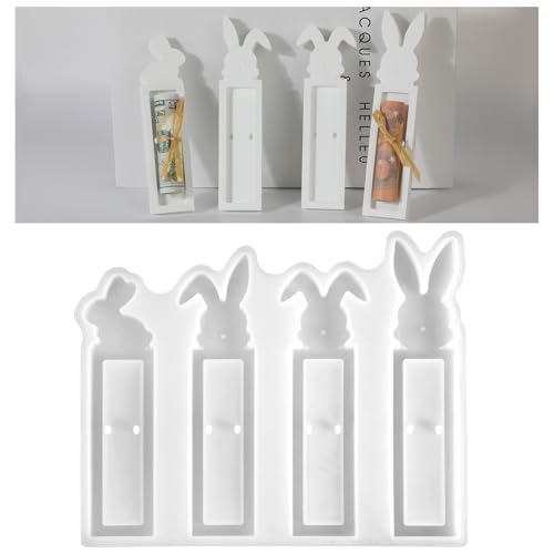 Silikonformen Gießformen, 4 Stück Gießformen Silikon Geldgeschenk, Wiederverwendbare Gießformen zum Gießen für DIY-Geldgeschenk zum Muttertag, Seifen, Kerzen, Epoxidharz und Gips von OOTSR