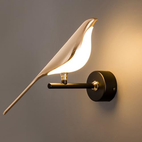12W LED Wandleuchte Tiere Vogel Wandlampe Modern Design Vogellampe 3000K Warmweiß Bettlampe Metall Acryl Wandbeleuchtung Drehbar Nordic Bird Nachtlicht Lampe Wand für Schlafzimmer Wohn Flur Hotel von OOWOKS
