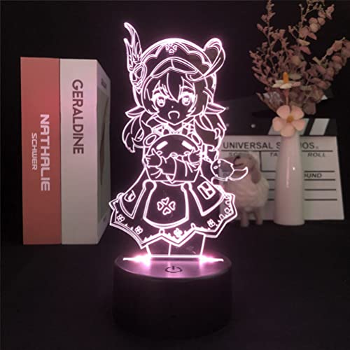 3D Anime Lampe Genshin Impact Games Night Light Illusion Lampe mit Touch Control und Fernbedienung 16 Farben und 8 Modi Spieldekorationslight Atmosphäre Spiel Lichter Nachtlampen Kinder Geschenk,A2 von OOWOKS