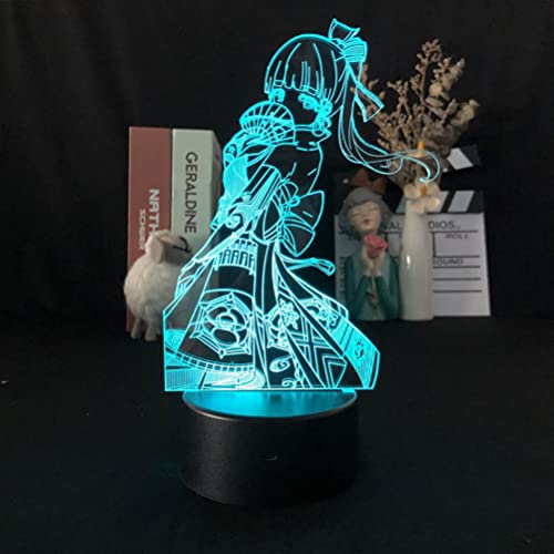 3D Anime Lampe Genshin Impact Games Night Light Illusion Lampe mit Touch Control und Fernbedienung 16 Farben und 8 Modi Spieldekorationslight Atmosphäre Spiel Lichter Nachtlampen Kinder Geschenk,D2 von OOWOKS