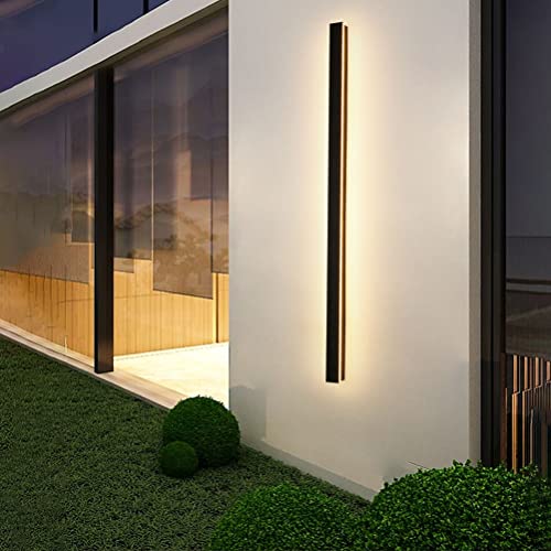 80cm LED Wandleuchte aussen IP65 Außenwandleuchte Moderne 3000K Schwarz Warmweiße Außen Wandlampe Wasserdichte Gartenbeleuchtung Wand-Außenlicht für Garten Terrasse Garage Haustür von OOWOKS