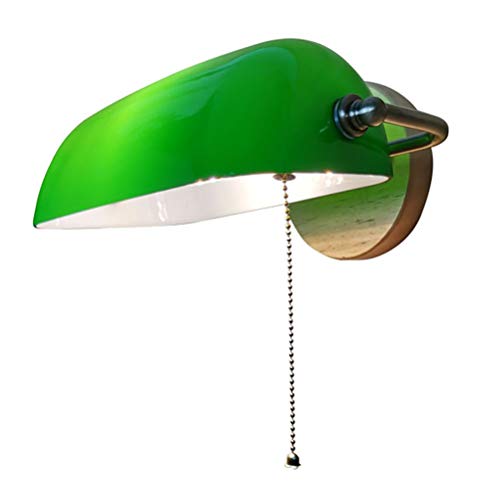 Bankers Lampe Green Glass Bank Wandlampe mit Zugketten Schalter Wand Leseleuchte BüroTischlampe Bibliotheksleuchte Wohnzimmerlampe der im 20er Vintage Wandleuchte Schlafzimmer Nachttischlampe Bankers Lampe Green Glass Bank Wandlampe mit Zugketten Schalter Wand Leseleuchte BüroTischlampe Bibliotheksleuchte Wohnzimmerlampe der im 20er Vintage Wandleuchte Schlafzimmer Nachttischlampe von OOWOKS