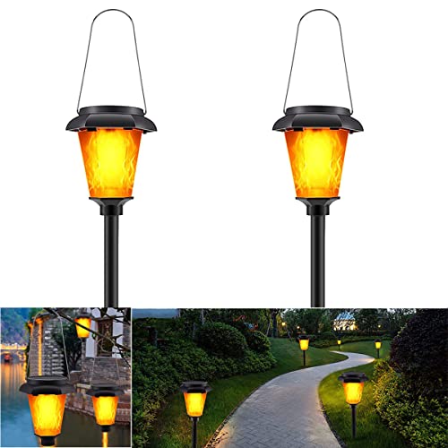 Flammenlicht Solar Gartenfackeln LED Solar Fackeln Außen Gartenlampe Deko Beleuchtung, IP65 Wasserdicht Solarlampen mit Haken und Erdspieß, Automatische Ein/Aus, für Hof Balkon Terrasse Rasen,2 pack Flammenlicht Solar Gartenfackeln LED Solar Fackeln Außen Gartenlampe Deko Beleuchtung, IP65 Wasserdicht Solarlampen mit Haken und Erdspieß, Automatische Ein/Aus, für Hof Balkon Terrasse Rasen,2 pack von OOWOKS