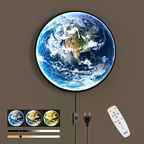 Kinder Wandlampe mit Schalter und Stecker LED Wandleuchte Innen Dimmbar Kinderzimmer Erdlampe Schlafzimmer Nachttischlampe mit Kabel 15W LED Wandbeleuchtung Modern Deko Wandbild mit Beleuchtung von OOWOKS