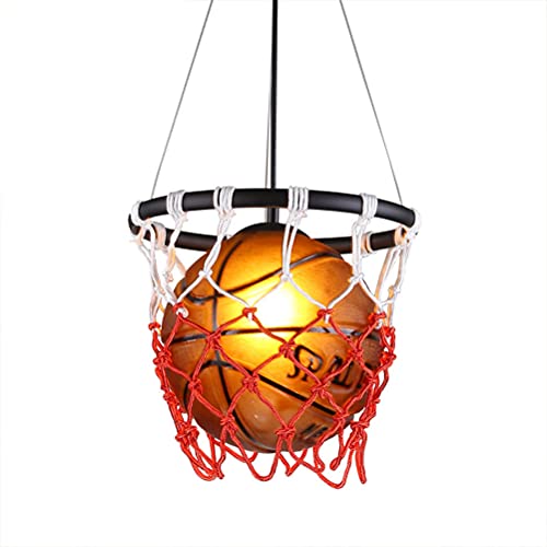 Kinderzimmer Pendelleuchte Dimmbar Kreative Basketball Hängeleuchte Esszimmer Pendellampe Innen E27 Modern Dekoration Decke Kronleuchter Glas Lampeschirm, für Wohnzimmer Jungen Mädchen Schlafzimmer von OOWOKS