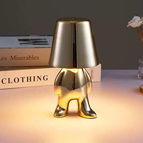 LED Akku Tischlampe Dimmbar, Kabellos Tischleuchte USB Aufladbar Metall-Mann Design Nachttischlampe 3 FarbenModi & 3 Dimmstufen, Tragbare Schreibtischlampe für Schlafzimmer Kinderzimmer Restaurant,C LED Akku Tischlampe Dimmbar, Kabellos Tischleuchte USB Aufladbar Metall-Mann Design Nachttischlampe 3 FarbenModi & 3 Dimmstufen, Tragbare Schreibtischlampe für Schlafzimmer Kinderzimmer Restaurant,C von OOWOKS