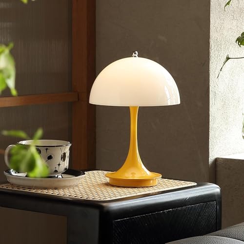 LED Tischlampe Kabellos Pilz Akku Tischleuchte mit Touch Dimmbare Nachttischlampe USB Aufladbar Schreibtisch Lampe Modern Pilz Lampe 3000K-6000K LED Tisch Lampe für Schlafzimmer Restaurant Bar,Gelb LED Tischlampe Kabellos Pilz Akku Tischleuchte mit Touch Dimmbare Nachttischlampe USB Aufladbar Schreibtisch Lampe Modern Pilz Lampe 3000K-6000K LED Tisch Lampe für Schlafzimmer Restaurant Bar,Gelb von OOWOKS