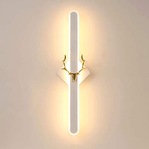 LED Wandleuchte Moderne Innen 16W Geweih Wandlampe Dimmbar Nachttischlampe, Aluminium Wandbeleuchtung Dekorative Nachtlampe für Schlafzimmer Wohnzimmer Flur Arbeitszimmer Treppenhaus,Weiß von OOWOKS