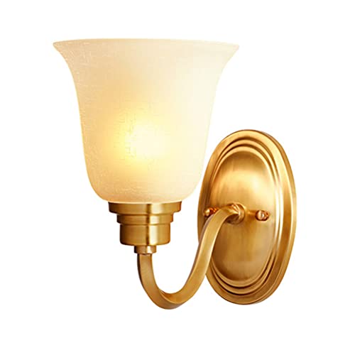 Moderne Wandlampe Aus Messing Minimalismus Design Nachttisch Wandleuchte Elegant Spiegelleuchte Wohnzimmerlampe Leselicht E27 Schlafzimmer Bettlampe Glas Lampenschirm alle Kupfer WandBeleuchtung von OOWOKS