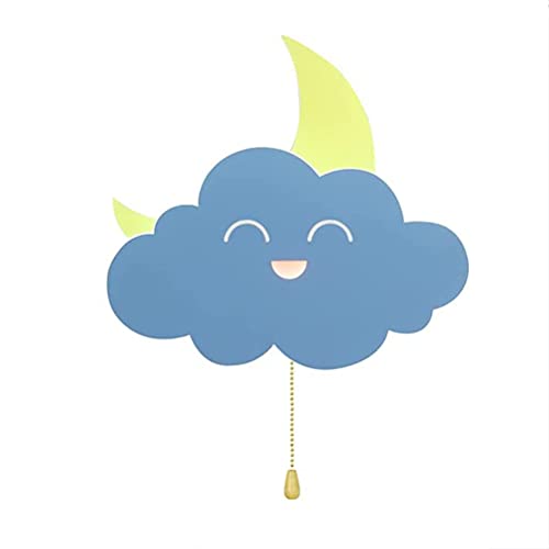 OOWOKS 8W LED Kinder Wandleuchte mit Schalter, Wolken Wandlampe Kinderzimmer Lampe Mond Nachttischlampe Junge Mädchen kinder Schlafzimmerlampe Nachtlicht, Warmweiß 3000K, Innen-Wandbeleuchtung,Blue_b von OOWOKS