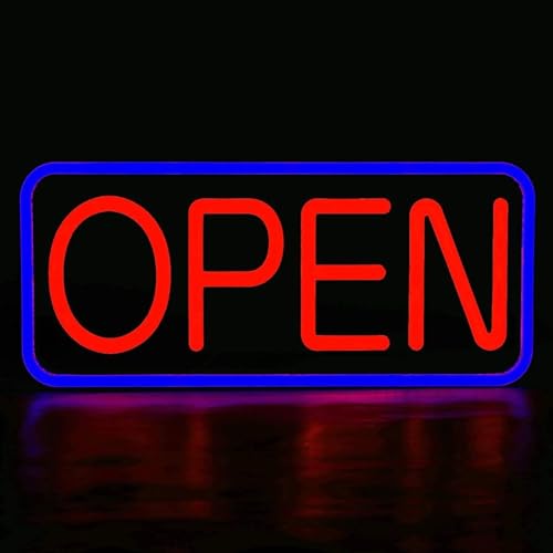 OPEN Neon-Licht-Zeichen LED Wandschild Neon-Lampe Deko open Leuchtschild Leuchtreklame geöffnet Neonlicht Lichtwerbung Blinken oder Dauerlicht LED Neon Sign Open Light für Bar Business Neon-Werbetafel von OOWOKS