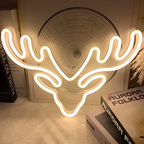 Rentier Neon Schild für Weihnachten, LED Neonlichter Rentier Beleuchtung Innen Deko Hirsche Neonschild LED Rentier Leuchtreklame für Weihnachten Party Festlich Home Dekoration Gaming Wand,Warm light Rentier Neon Schild für Weihnachten, LED Neonlichter Rentier Beleuchtung Innen Deko Hirsche Neonschild LED Rentier Leuchtreklame für Weihnachten Party Festlich Home Dekoration Gaming Wand,Warm light von OOWOKS