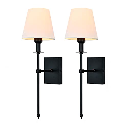 Retro- Wandleuchte mit Stoffschirm, 2 Stücke Wandlampe in Schwarz aus Metall E27 Fassung 1 Flammige Innenbeleuchtung Lampe Nachttischlampe Flurlampe Wohnzimmer Wandbeleuchtung Schlafzimmer Küche Retro- Wandleuchte mit Stoffschirm, 2 Stücke Wandlampe in Schwarz aus Metall E27 Fassung 1 Flammige Innenbeleuchtung Lampe Nachttischlampe Flurlampe Wohnzimmer Wandbeleuchtung Schlafzimmer Küche von OOWOKS