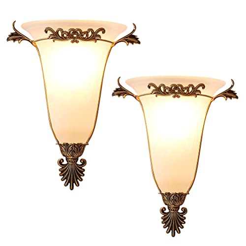 Rustikale Wandlampe Messing Vintage Industrial Wandleuchte Flur Retro Wandbeleuchtung Antik Landhaus Schlafzimmer Nachttischlampe E27 Innenleuchtung Wandspot für Küche Wohnzimmer Treppen Restaurant von OOWOKS