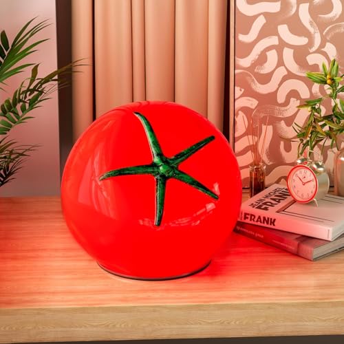 Tomate Tischlampe Orange Tomato Lamp LED Tischleuchte Dimmbar Nachttischlampe mit Kabel 3000K-6000K Glas Obst Nachtlicht Ästhetisch Tisch Lampe Deko für Wohnzimmer Schlafzimmer Party, 3LIGHTCOLORS von OOWOKS