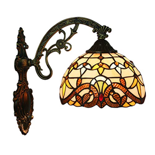 Wohnzimmer Wandlampen Tiffany Lamp Vintage Mini Wandbeleuchtung Arbeitszimmer Eingang Balkon Leselampe am Bett Wandleuchte Warmweiß Helligkeit Innenbeleuchtung Schlafzimmerlampe Flurlampe Retrolampe von OOWOKS