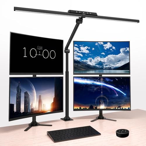 OOWOLF Schreibtischlampe LED Volles Spektrum – 24W 81.5 cm Gestensteuerung & Fernbedienung Beleuchtung Tischlampe 5 Farbmodi Blendschutz für Multifunktion Heimbüro, Video Produktion, Spiel eSports von OOWOLF