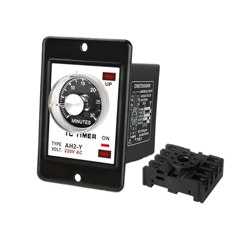 1pc DC24V 10M AH2-Y Time Relay AC220V DC24V Power-on Delay Timer DPDT 8Pin with Base von OOYIALET