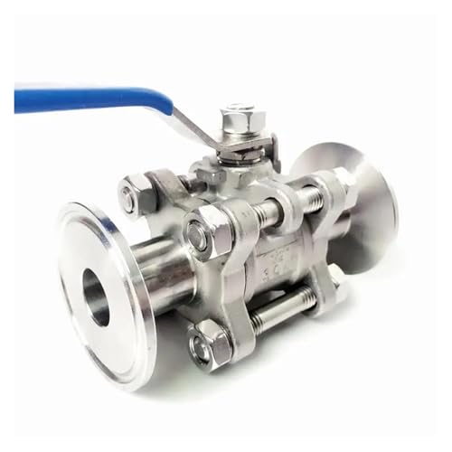 DN32 x 1.5" Tri Clamp 3-Piece Ball Shut Off Valve SUS 304 Stainless Steel Industrial von OOYIALET