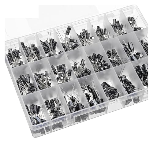 OOYIALET 500PCS/lot 0.1UF-1000UF 24Values Aluminum Electrolytic Capacitors 16-50V Mix Electrolytic Capacitor Assorted kit and Storage Box von OOYIALET