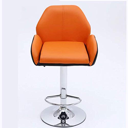Möbel Schreibtischstuhl Heben Rotierender Hoher Barstuhl Freizeit Verdickung Bar Café Küche Freizeit Lederstuhl/Schwarz (Orange) von OOzie
