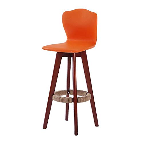 Möbel Schreibtischstuhl Theke Holz Rotation Barstühle Sitz mit Rückenlehne, Freizeit Kunstleder Frühstück Hochhocker/Orange (Orange) von OOzie