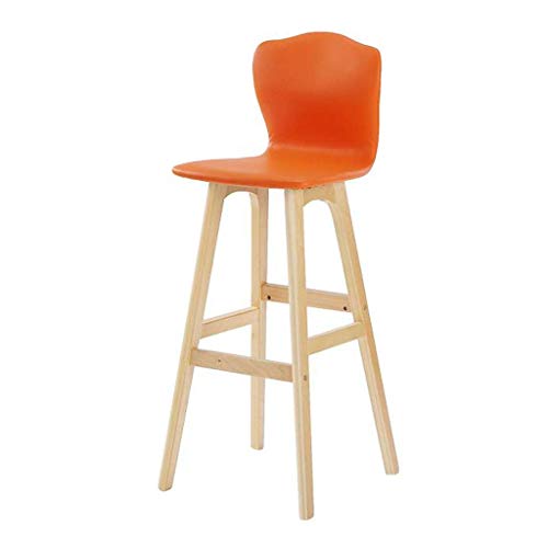 Möbel Schreibtischstuhl Theke Massivholz Barstühle Sitz mit Rückenlehne, Pub Kunstleder Freizeit Hohe Hocker/Orange (Orange) von OOzie