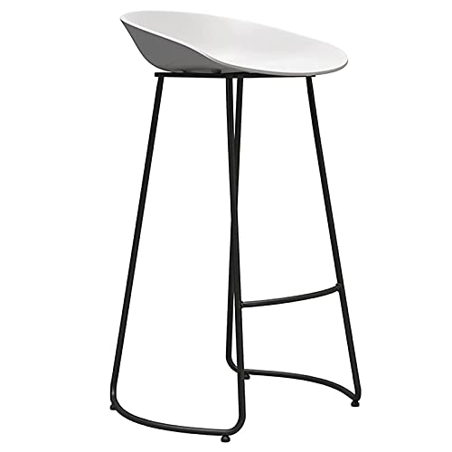OOzie Bank, ergonomischer Barhocker, Kunststoffsitz, niedrige Rückenlehne, für Frühstücksbar, Theke, Küche, Kaffeeladen und Zuhause, hohe Fußstütze/Grau/65 cm (weiß 75 cm) von OOzie