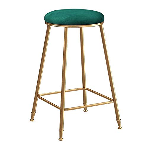 OOzie Bank Ergonomische Barhocker Barthekenhöhe Metall/Eisen-Finish für Pub/Restaurant/Wohnküche - Hochstuhl ohne Rückenlehne mit weichem Kissen/Grün/65 cm (Grün 75 cm) von OOzie