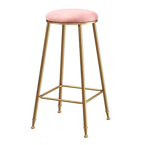 OOzie Bank Ergonomische Barhocker Barthekenhöhe Metall/Eisen-Finish für Pub/Restaurant/Wohnküche - Hochstuhl ohne Rückenlehne mit weichem Kissen/Grün/65 cm (Pink 65 cm) von OOzie