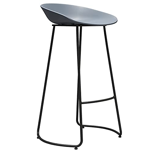 OOzie Bank Ergonomischer Barhocker, Kunststoffsitz, niedrige Rückenlehne, für Frühstücksbar, Theke, Küche, Kaffeeladen und Zuhause, hohe Fußstütze/Grau/65 cm (Hellblau 65 cm) von OOzie