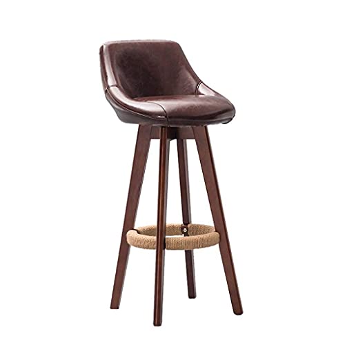 OOzie Bank Ergonomischer Barhocker aus Holz, um 360° drehbar, hoher Hocker, Frühstücks-Esshocker mit Rückenlehne und Schwammkissen, prägnanter Stil/#2 (#6) von OOzie