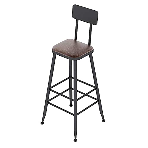 OOzie Ergonomischer Schreibtischstuhl, Barhocker aus schwarzem Schmiedeeisen, kommerzieller Hochstuhl, Thekenhöhe 24/26/30 Zoll, bequemes PU-Lederkissen/65 cm (26 Zoll) (60 cm (24 Zoll)) von OOzie